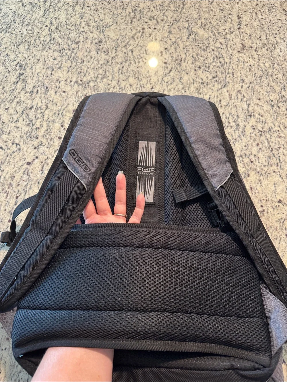 OGIO Prospect Gray and Black Multi-Compartment Travel Backpack